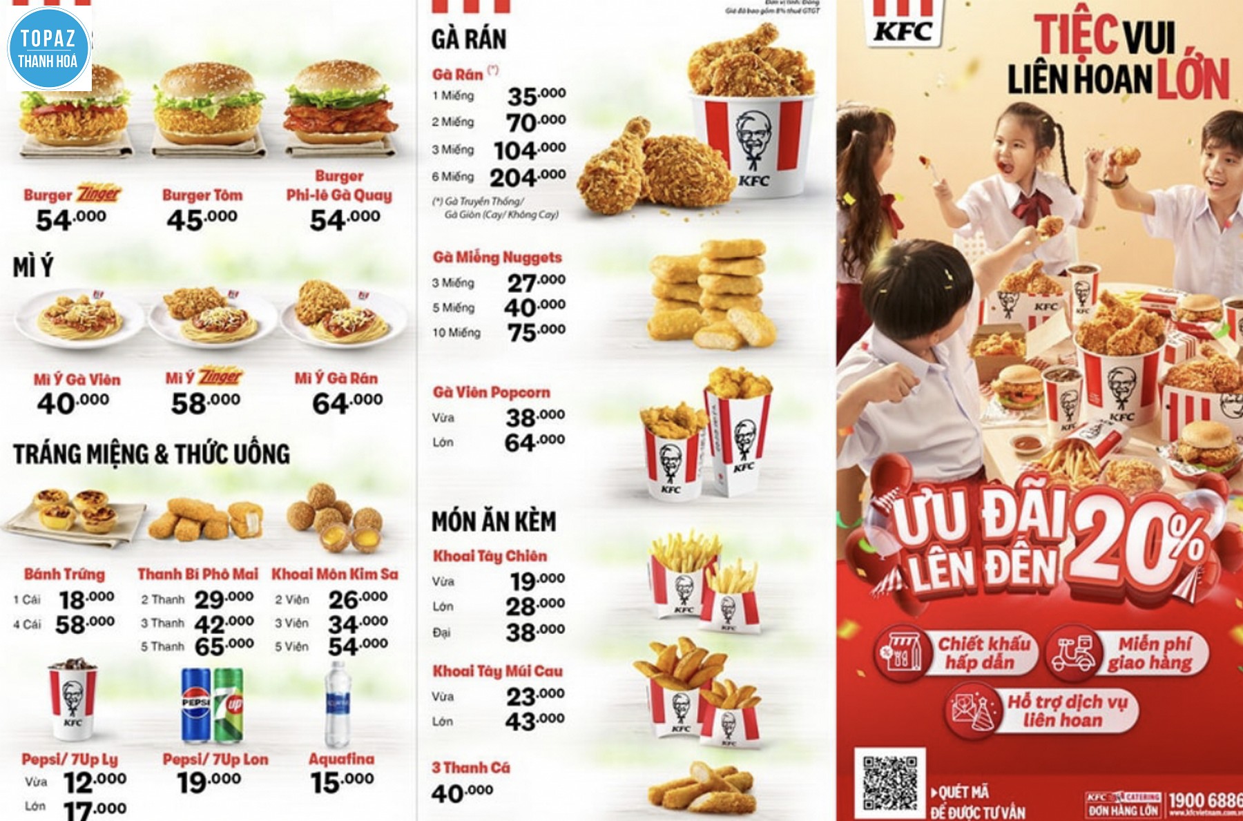 Hình ảnh thực đơn của KFC