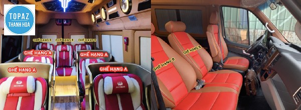 Các hạng ghế của xe limousine Đại Nam 