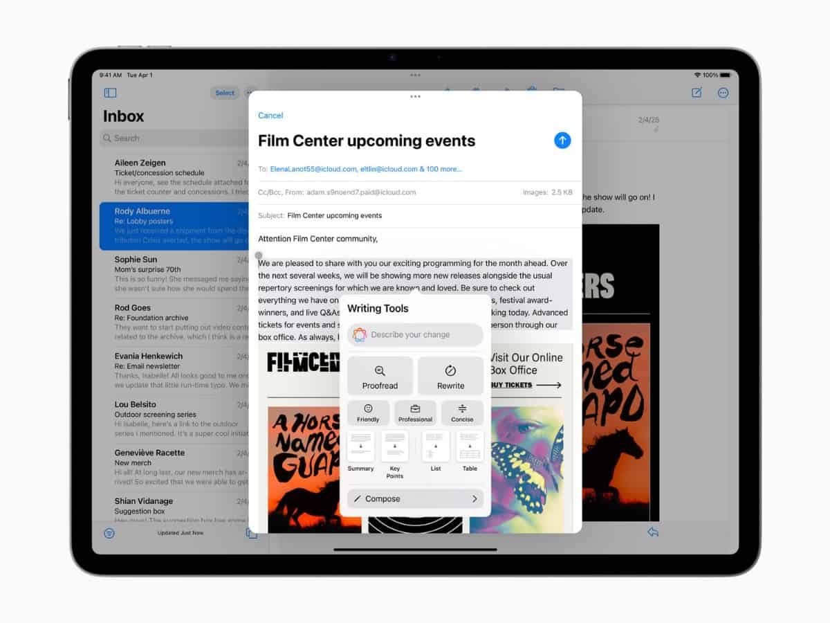 công cụ viết bằng Apple Intelligence